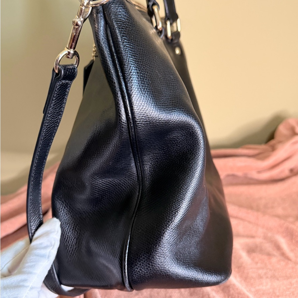 Coach Crossgrain Leather Pleated Large Tote Shoulder and Crossbody Bag - Picture 6 of 16
